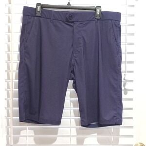 Greyson Performance Shorts Mens 34 Preppy Golf Purple Patterned Flat Front